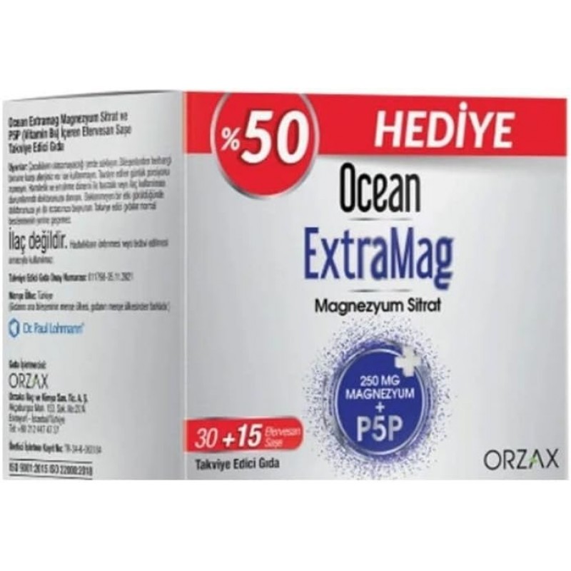 Ocean Extramag Magnezyum Sitrat 45 Saşe